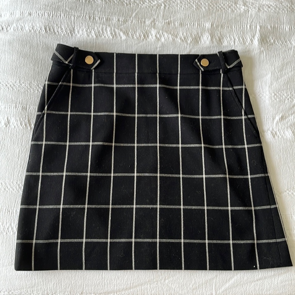 Loft Black Pinstripe Skirt